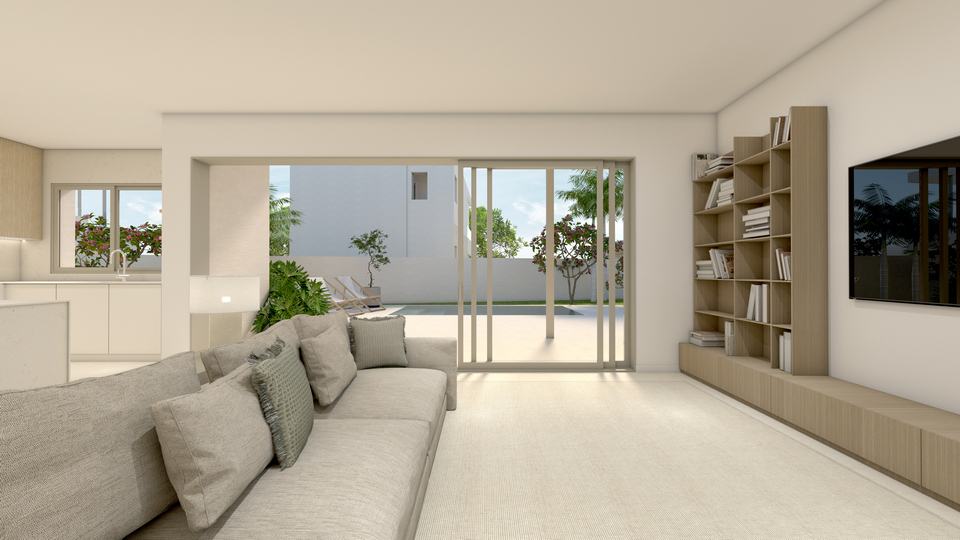 Salón de una villa de Olimpic Villas