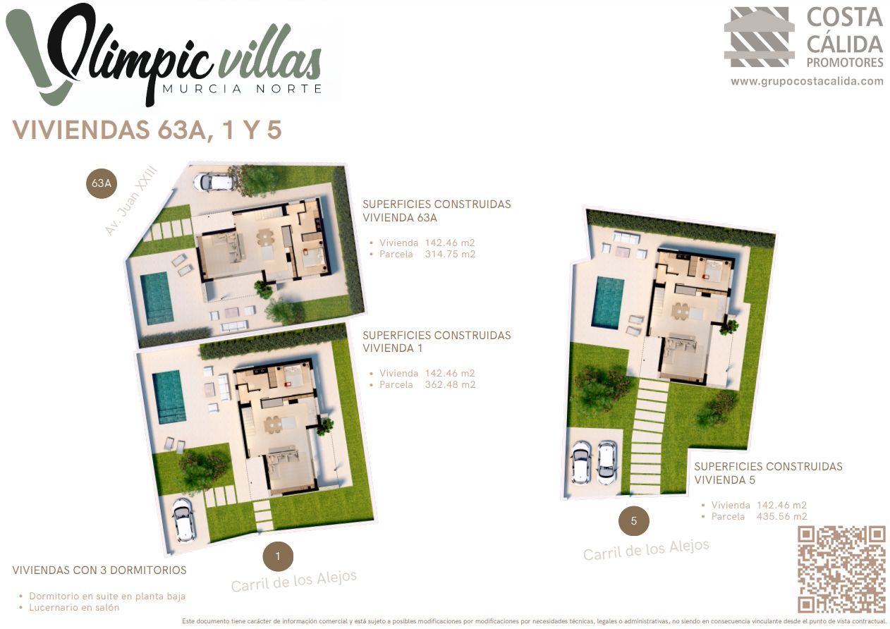Plots of homes 63A, 1 and 5