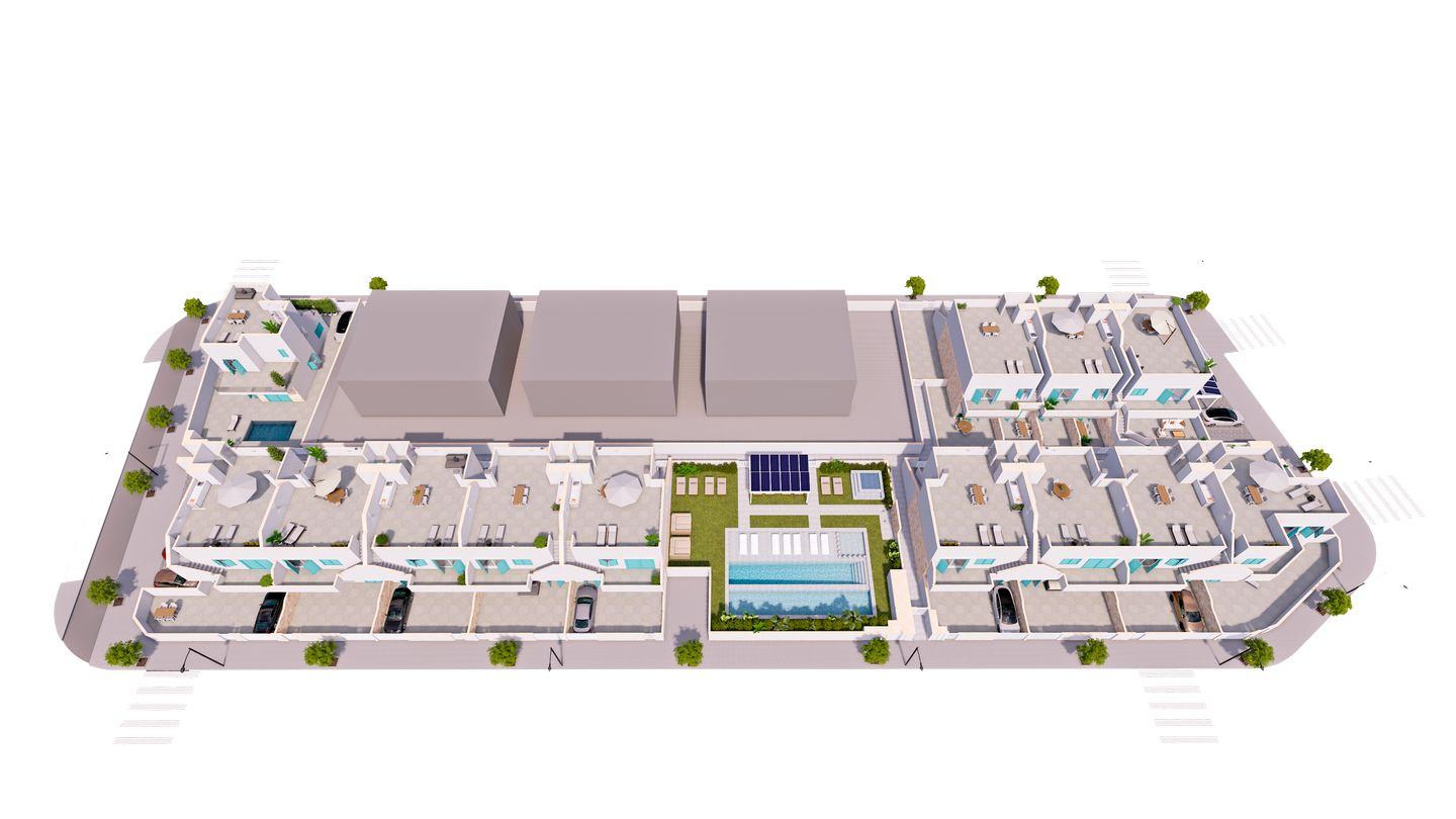 Vista aérea del conjunto residencial