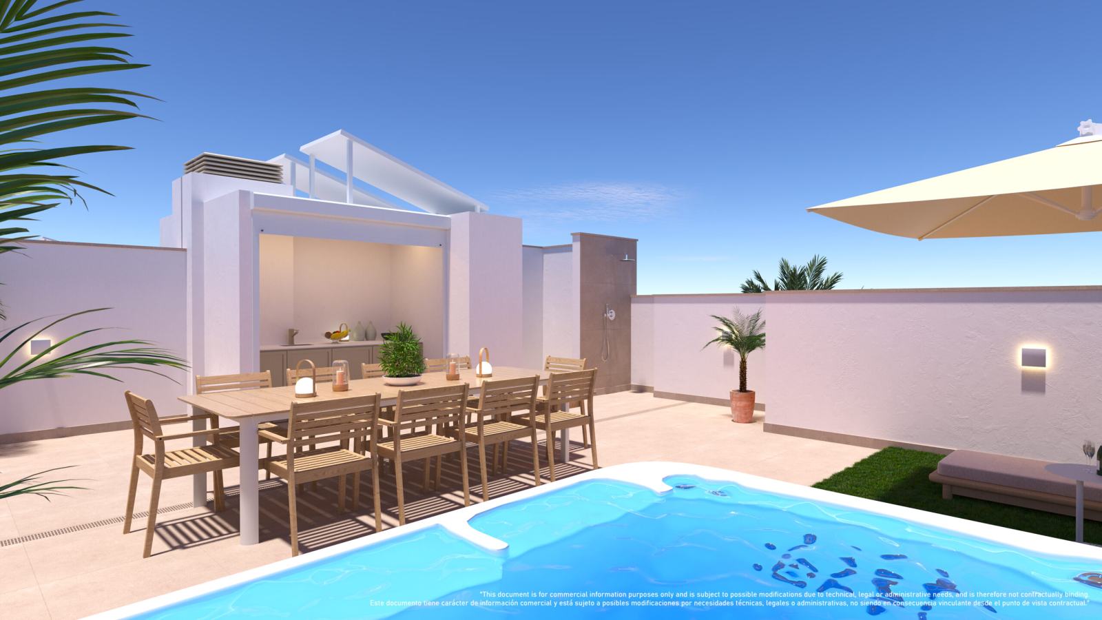 Solárium con piscina privada