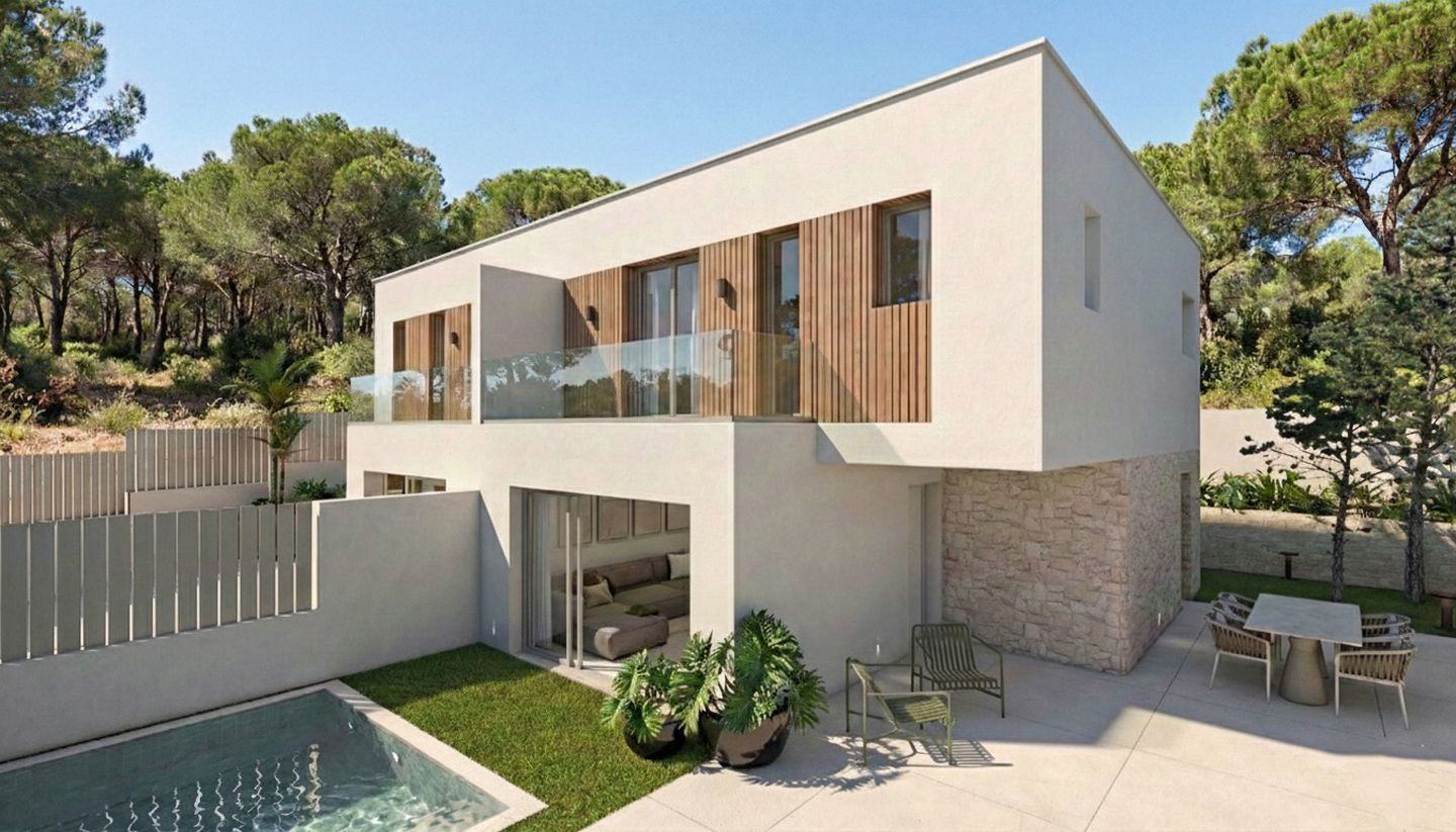 Lateral de los chalets con piscina privada