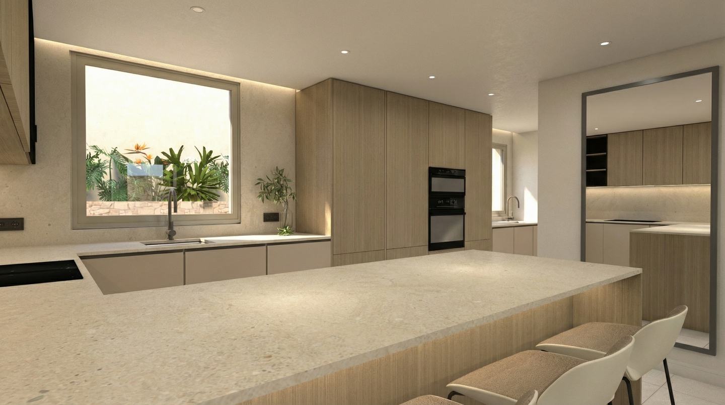 Cocina con península